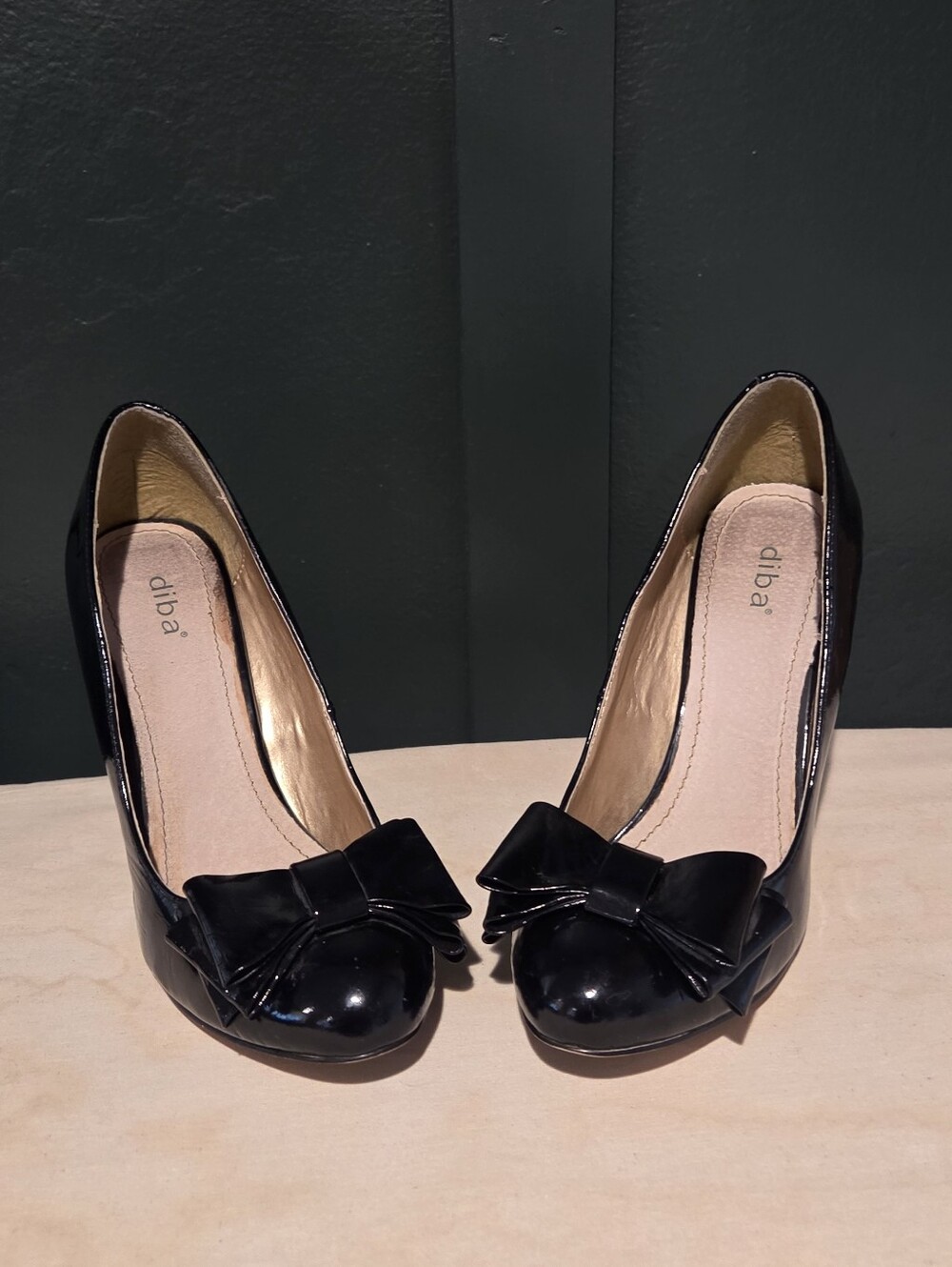 Diba Black Patent Bow-Topped Pumps - Women's Dress Heels